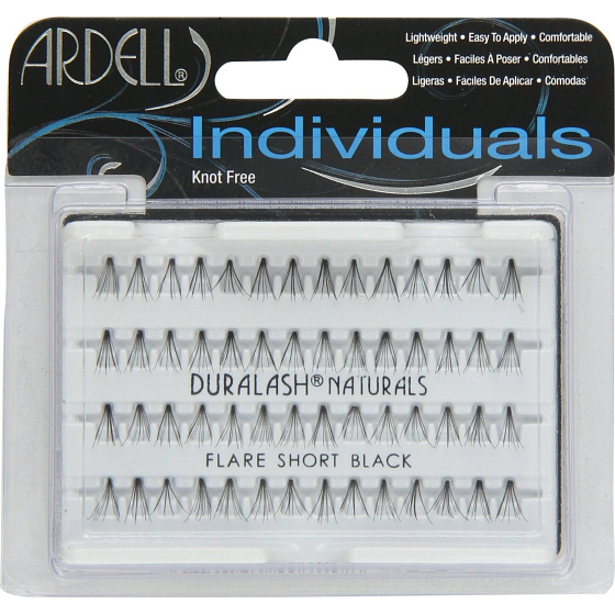 Ardell Duralash Naturals Flare Short Black umělé nalepovací trsy černé 56 kusů
