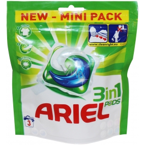 Ariel 3v1 Mountain Spring gelové kapsle na praní prádla 3 kusy 86,4 g