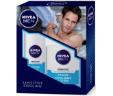 Nivea Men Sensitive Cooling pěna na holení 200 ml + Sensitive Cooling voda po holení 100 ml,pro muže kosmetická sada
