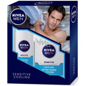 Nivea Men Sensitive Cooling pěna na holení 200 ml + Sensitive Cooling voda po holení 100 ml,pro muže kosmetická sada