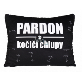 Albi Humorný polštář velký Pardon, kočičí chlupy 36 cm x 30 cm