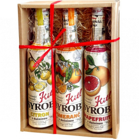 Kitl Syrob Bio Grapefruit s dužinou sirup 500 ml + Citron s dužinou sirup 500 ml + Pomeranč s dužinou sirup 500 ml, dárkové balení