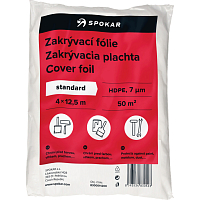 Spokar Standard zakrývací fólie na malování, 7 µ, 50 m², 4 × 12,5 m
