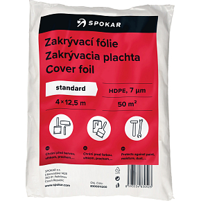 Spokar Standard zakrývací fólie na malování, 7 µ, 50 m², 4 × 12,5 m