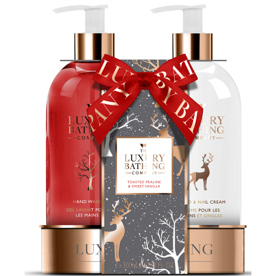 Grace Cole Toasted Praline & Sweet Vanilla tekuté mýdlo na ruce 300 ml + krém na ruce a nehty 300 ml, kosmetická sada pro ženy