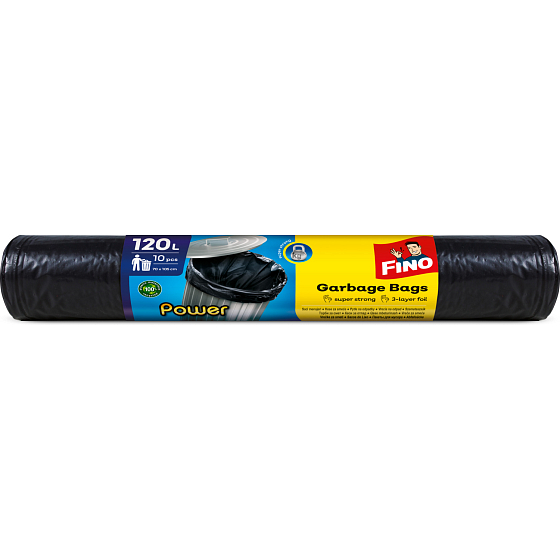 Fino Power pytle na odpad, 40 µ, 77 × 110 cm, 120 l, 10 ks