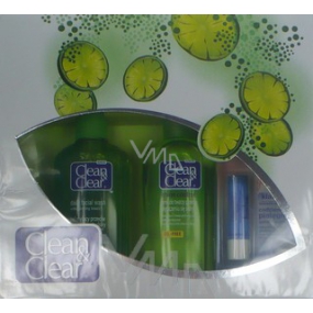 Clean & Clear mycí emulze 200 ml + pleťová voda 200 ml + balzám na rty 4,9 g, kosmetická sada