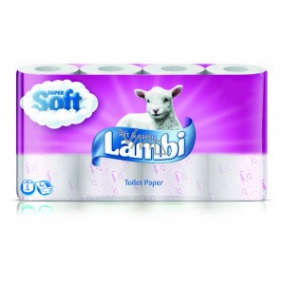 Lambi Soft & Caring toaletní papír s růžovým potiskem 3 vrstvý 150 útržků 8 rolí