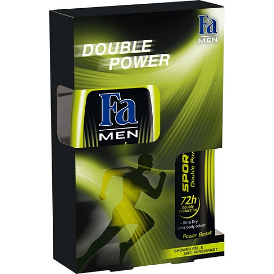 Fa Sport Double Power Power Boost sprchový gel 250 ml + deodorant sprej 150 ml, kosmetická sada