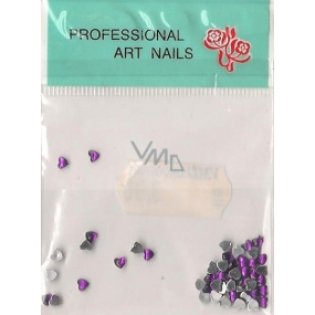 Professional Art Nails ozdoby na nehty kamínky srdíčka fialové 1 balení