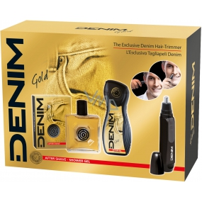 Denim Gold voda po holení 100 ml + sprchový gel 250 ml + zastřihovač chloupků, kosmetická sada