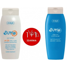 Ziaja Sun SPF 25 voděodolné mléko na opalování 150 ml + Sun zklidňující gel po opalování 150 ml, duopack