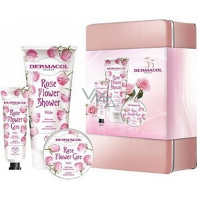 Dermacol Rose Flower Růže krém na ruce 30 ml + sprchový gel 200 ml + tělové máslo 75 ml, kosmetická sada