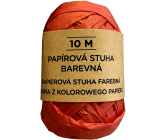 Albi Raffia přírodní papírová stuha Červená 10 m