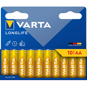 Varta Longlife AA alkalické baterie, 10 ks