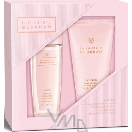 David Beckham Intimately Her parfémovaný deodorant sklo pro ženy 75 ml + tělové mléko 150 ml, kosmetická sada