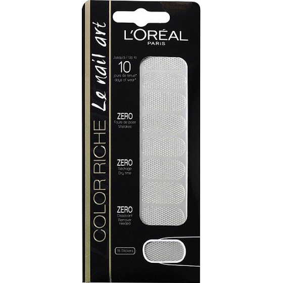Loreal Paris Color Riche Le Nail Art samolepky na nehty 012 Diamant Eternel 18 kusů