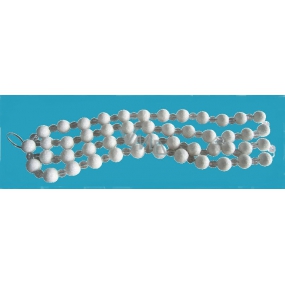 Řetěz bílé kuličky 2 cm a průhledné perličky 12 mm a korálky, 180 cm