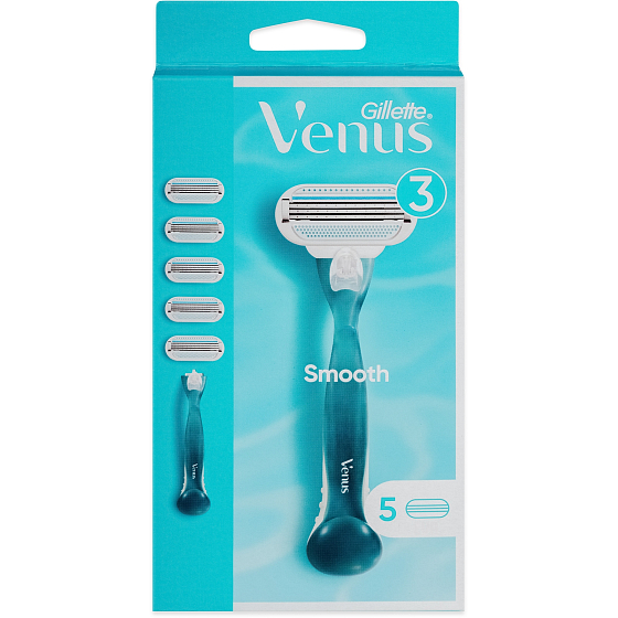 Gillette Venus Smooth holicí strojek + náhradní hlavice 5 kusů pro ženy