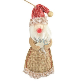 Santa z juty na zavěšení 13 cm