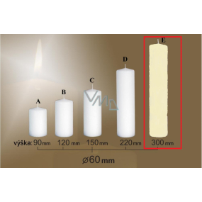 Lima Gastro hladká svíčka slonová kost válec 60 x 300 mm 1 kus