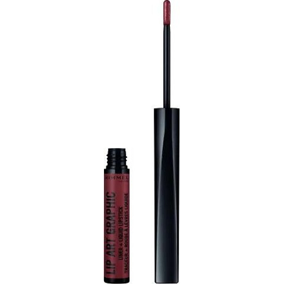 Rimmel London Lip Art Graphic konturovací tužka + tekutá rtěnka 2v1 760 Now or Never 1,8 ml