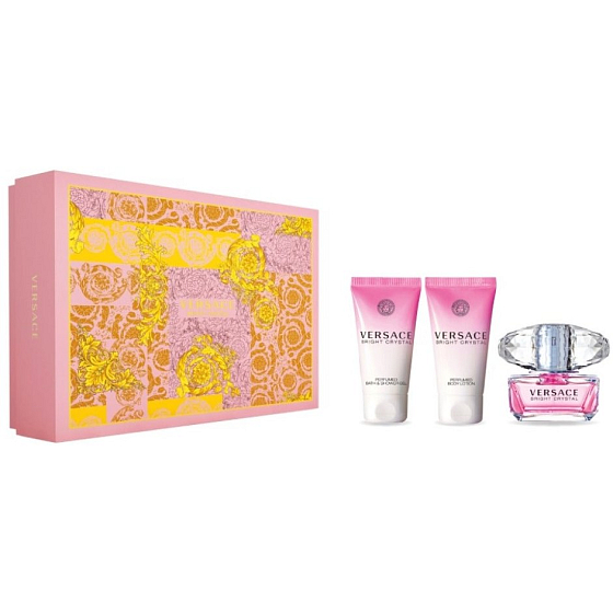 Versace Bright Crystal toaletní voda pro ženy 50 ml + tělové mléko 50 ml + sprchový gel 50 ml, dárková sada