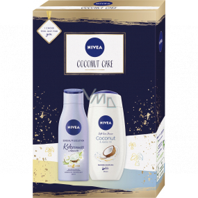 Nivea Coconut Care tělové mléko 200 ml + sprchový gel 250 ml, kosmetická sada pro ženy