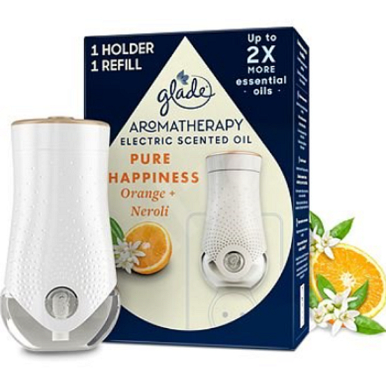 Glade Aromatherapy Elektric Scent Oil Pure Happiness Orange + Neroli elektrický osvěžovač vzduchu komplet 20 ml