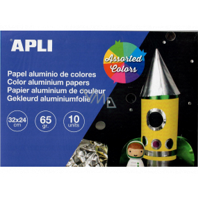 Apli Papír metalický mix barev blok 32 x 24 cm 10 listů