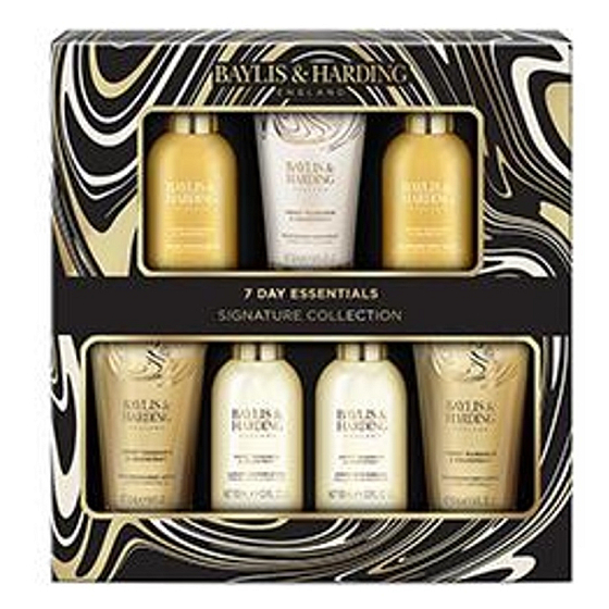 Baylis & Harding Mandarinka a Grapefruit pěna do koupele 100 ml + sprchový gel 100 ml + mléko do koupele 100 ml + sprchový krém 100 ml + tělové mléko 2 x 50 ml + krém na ruce 50 ml, kosmetická sada pro ženy