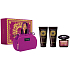 Versace Crystal Noir toaletní voda 90 ml + tělové mléko 100 ml + sprchový gel 100 ml + dámská kabelka, dárková sada pro ženy