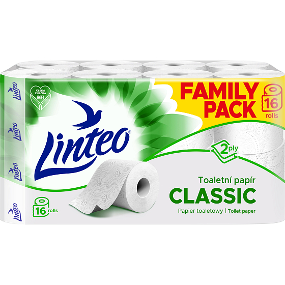 Linteo Classic toaletní papír 2vrstvý, 16 rolí, 15m role