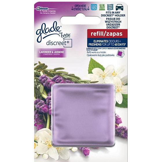 Glade Levandule & Jasmín Discreet osvěžovač vzduchu náhradní náplň 8 g