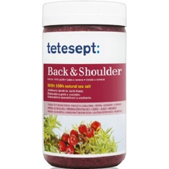 Tetesept Back & Shoulder Svaly zádové a ramenní Libavka+Jalovec+Koriandr 100% Mořská sůl 900 g