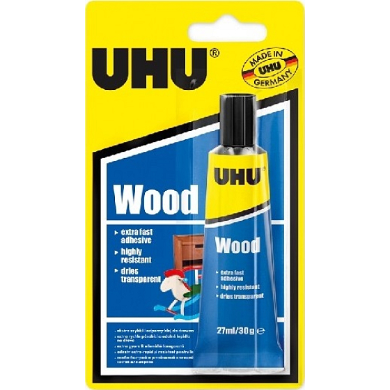 Uhu Wood Rychleschnoucí lepidlo na dřevo s vysokou pevností pro venkovní použití 27 ml