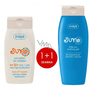 Ziaja Sun SPF 50+ voděodolné mléko na opalování pro děti 125 ml + Sun zklidňující gel po opalování 200 ml, duopack