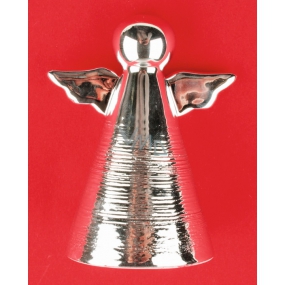 Anděl keramický stříbrný figurka 9 cm