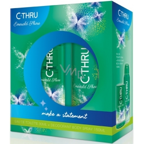 C-Thru Emerald Shine toaletní voda pro ženy 30 ml + deodorant sprej 150 ml, dárková sada