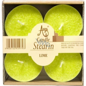 Adpal Stearin Maxi Lime - Limetky vonné čajové svíčky 4 kusy