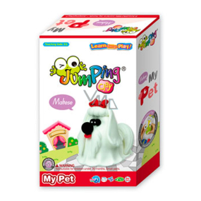 Jumping Clay Psík - Maltézský samoschnoucí modelovací hmota 33 g + papírová maketa 5+