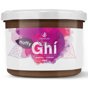 Allnature Nutty Ghí + arašídy + kakao + med, zdravá alternativa známé čokoládové pomazánky 220 ml