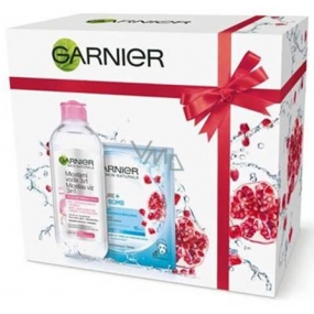 Garnier Skin Naturals micelární voda 3v1 pro citlivou pleť 400 ml + Moisture + Aqua Bomb superhydratační vyplňující textilní pleťová maska 15 minutová 32 g, kosmetická sada