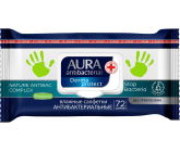 Aura Antibakteriální vlhčené ubrousky na ruce, ničí až 99% bakterií 72 kusů
