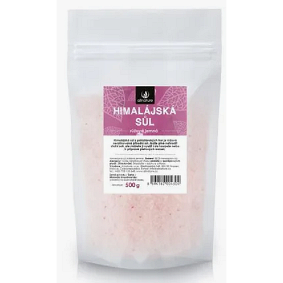 Allnature Himalájská sůl obsahuje železo, vitamíny, minerály 500 g