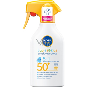 Nivea Sun Babies & Kids Sensitive Protect OF50 5v1 sprej na opalování pro děti 270 ml