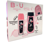 B.U. Absolute Me parfémovaný deodorant sklo 75 ml + sprchový gel 250 ml + čepice, kosmetická sada pro ženy