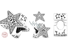 Charm Sterlingové stříbro 925 Asymetrická hvězda, korálek na náramek vesmír