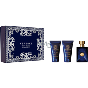 Versace Dylan Blue pour Homme toaletní voda 50 ml + balzám po holení 50 ml + sprchový gel 50 ml, dárková sada pro muže