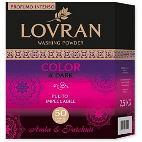 Lovran Color & Dark Amla Parchouli prášek na barevné a tmavé prádlo 50 dávek, 2,5 kg